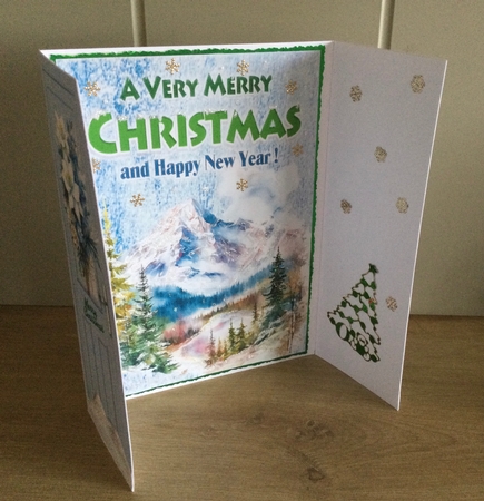 Pretty Christmas Woodland Snow Scene, Blue Gate Fold (ONE) by Honorscard Appleby