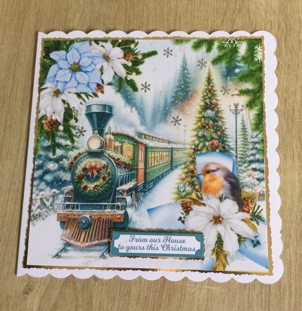 7x7 Christmas train choice of four mini kit by Honorscard Appleby