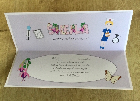 Fuchsias & Butterflies SHEILA large dl insert by Honorscard Appleby
