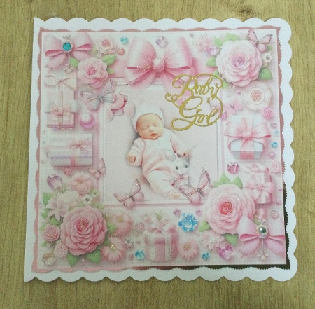 baby dresser in floral frame girl insert by Honorscard Appleby