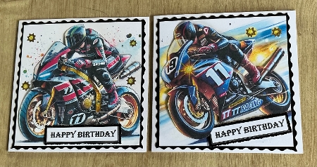 2 male motorbike tt by Honorscard Appleby