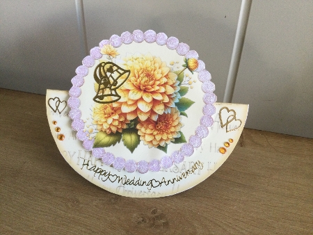 Happy Anniversary Floral Rocker Card 7 x 6.5 by Honorscard Appleby