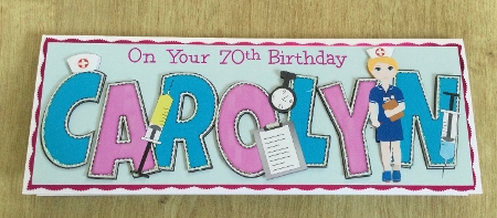 Cute Nurse CAROLYN 70th large dl by Honorscard Appleby