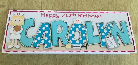 Little Nurse CAROLYN 70th large dl by Honorscard Appleby