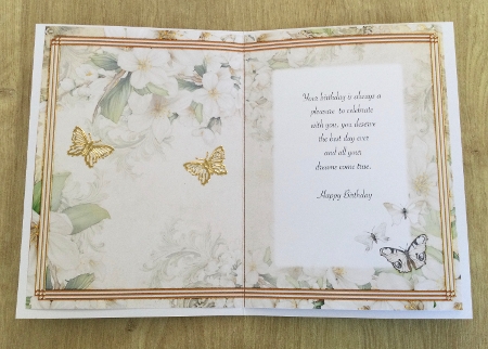 Butterfly Blossom Cream Insert by Honorscard Appleby