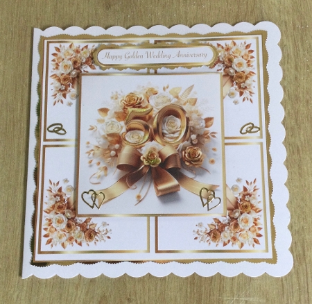 gold wedding anniversary with roses by Honorscard Appleby