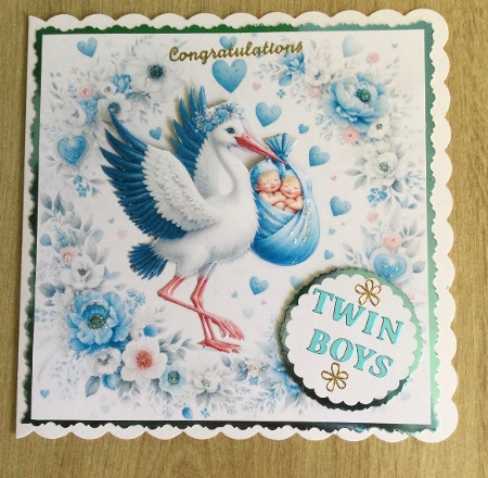 stork babyblue twin boys by Honorscard Appleby