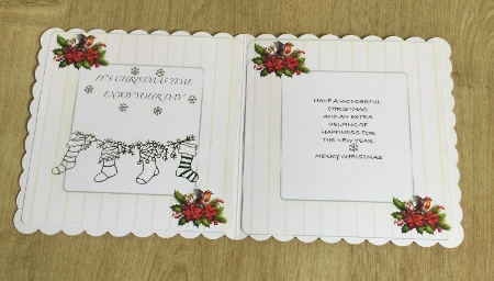 green christmas sledge insert by Honorscard Appleby