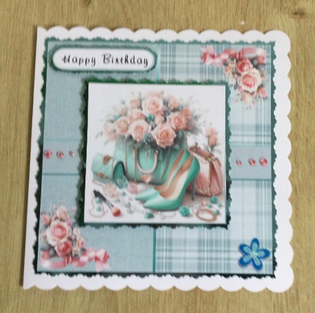 green shoes handbag withpink roses 2 by Honorscard Appleby