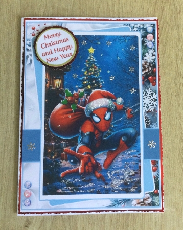 Spiderman Swinging By At Christmas by Honorscard Appleby