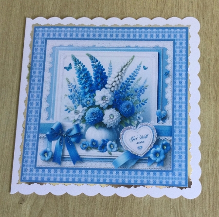 get well soon blue floral 2 by Honorscard Appleby