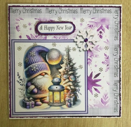 Lilac Christmas Gnome by Honorscard Appleby
