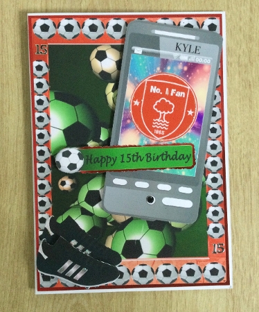 Football phone 15th card for Nottingham Forest Fan by Honorscard Appleby