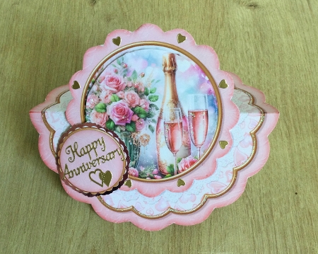 Floral Champagne - Scalloped Rocker Card - Mini Kit by Honorscard Appleby