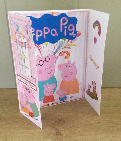 Pink Gatefold With Peppa Pig (ONE) by Honorscard Appleby