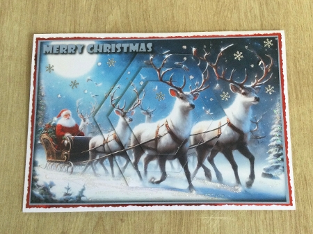 Santa and his Reindeers Hexagon Pyramid 1 by Honorscard Appleby