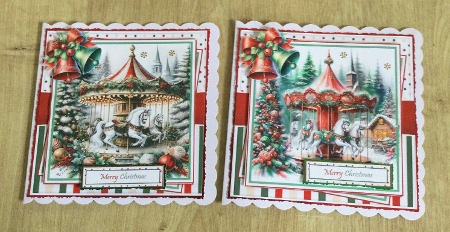 Festive Carousel Mini Kit With 4 Toppers by Honorscard Appleby