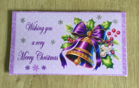 Christmas bell money wallet (Lilac). by Honorscard Appleby