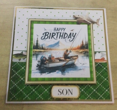 Happy Fishing 7 x 7 Card by Honorscard Appleby