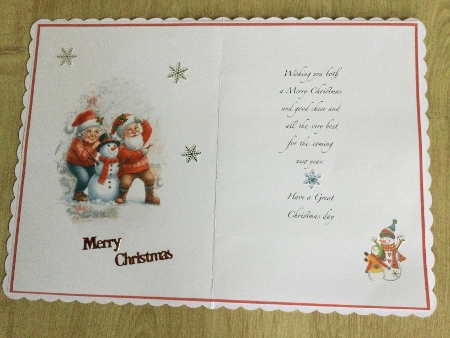 Christmas Snowman blank insert to match cup1404103_719 topper by Honorscard Appleby