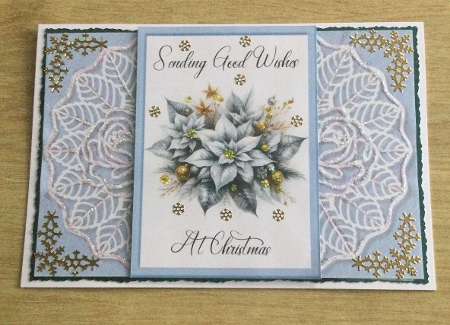 5x7 Poinsettia Card Front by Honorscard Appleby