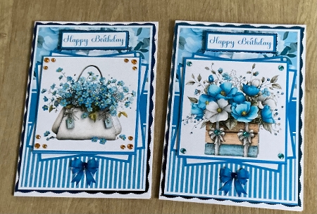 Blue Floral Dreams #1 Mini Kit 5x7 (4) by Honorscard Appleby