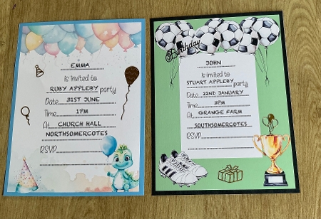 Football & Dinosaur Childrens Birthday Party Invitations by Honorscard Appleby