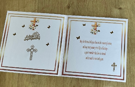 sympathy cross with lilies 1 insert by Honorscard Appleby