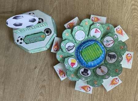 Humorous football fan octagonal exploding box card. by Honorscard Appleby
