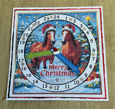 advent clock card horses by Honorscard Appleby