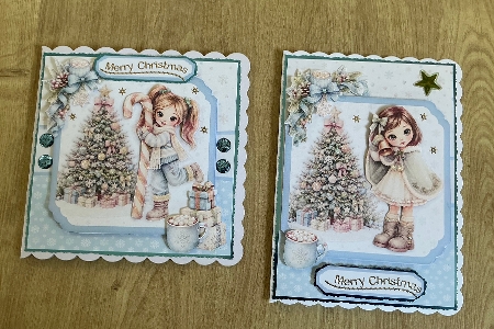 CHRISTMAS GIRLS set 2 - decoupage or toppers by Honorscard Appleby