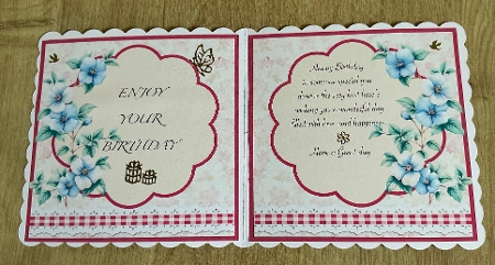 Blank Floral Insert to Fit a 6X6 Inch Card by Honorscard Appleby