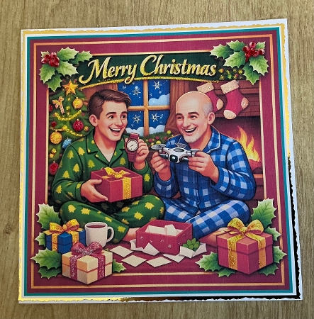 male couple at christmas by Honorscard Appleby