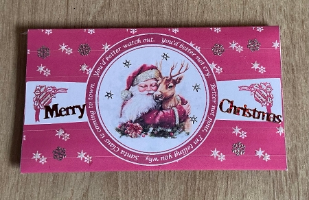 Santa Claus is coming to town scalloped edged money wallet. by Honorscard Appleby