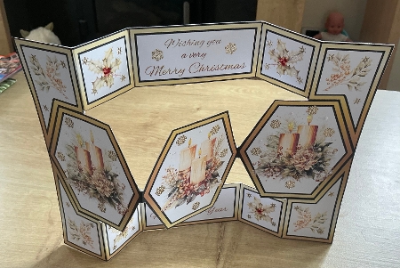 Hexagon trifold Gold candles by Honorscard Appleby
