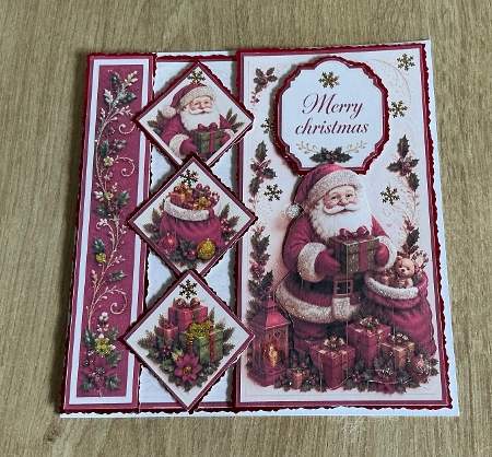 Santa Claus Christmas Diamond Trio – Gifts & Holiday Sack Topper by Honorscard Appleby