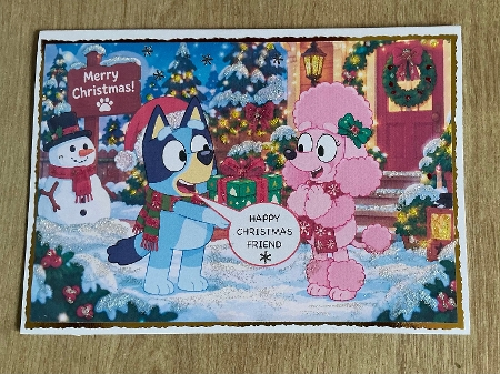 6 Bluey Childrens Christmas Card Fronts by Honorscard Appleby