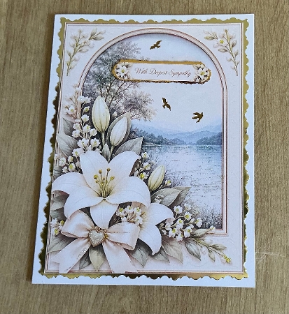 A5 Lily Lake Quick Card Front with Sentiments  by Honorscard Appleby