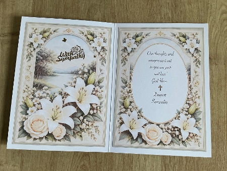 A5 Elegant Lily Memorial Blank Insert  by Honorscard Appleby