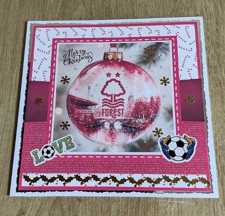 football Christmas Bauble Notts Forest by Honorscard Appleby