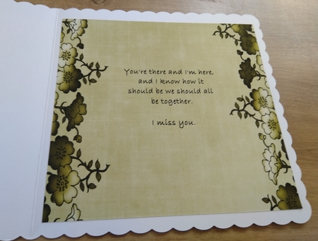 Olive Floral Metallic Edge A4 Backing Paper by Honorscard Appleby