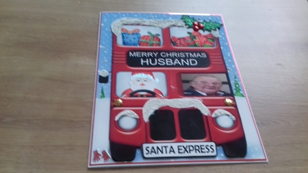 A4 Xmas Santa Express Husband Card Topper by Honorscard Appleby