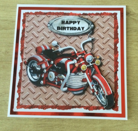 Red Motorbike Quick Card - Dad, Son, Brother by Honorscard Appleby