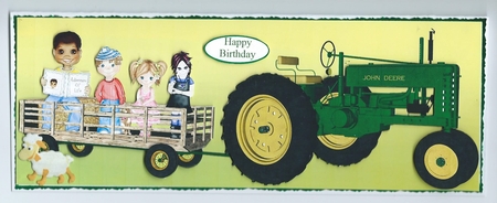 Reading About the Farm Hay Ride Card Topper & Decoupage by Honorscard Appleby