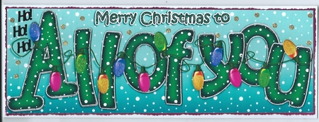 Large Dl Merry Christmas All of You Quick Card 3D Decoupage by Honorscard Appleby