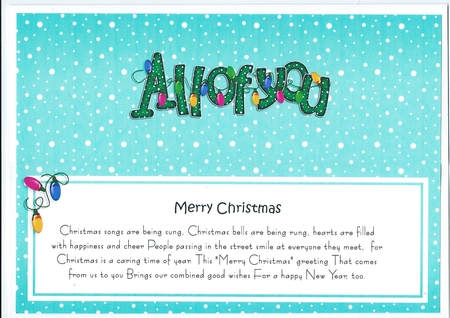 Merry Christmas All of You Matching Large Dl Insert by Honorscard Appleby