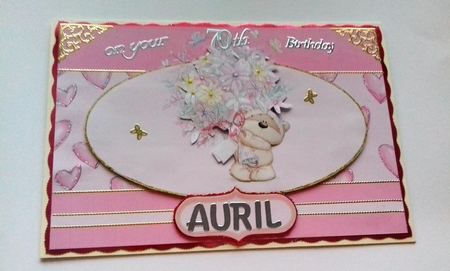 Adorable Teddies 'flowers Just for You' Card Topper by Honorscard Appleby
