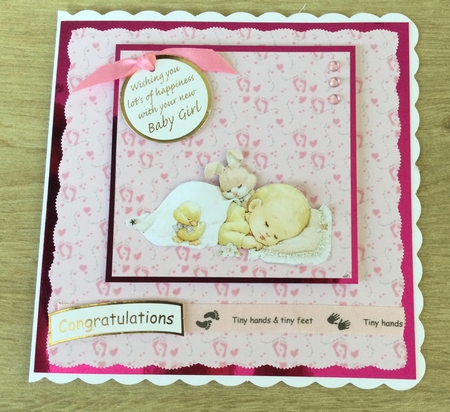 Baby Girl Background - Pink Footprints by Honorscard Appleby