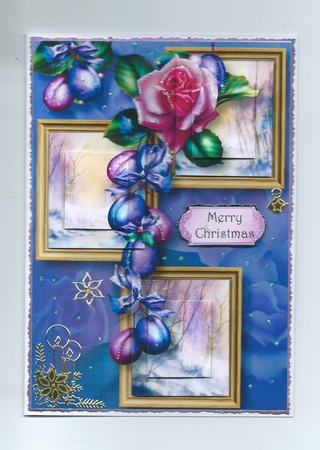 Christmas Sugar Plum Rose Frame Trio by Honorscard Appleby