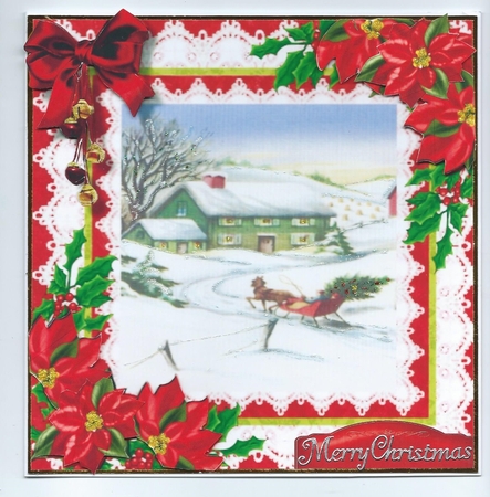 Beautiful Christmas Scene Bringing Home the Tree  by Honorscard Appleby